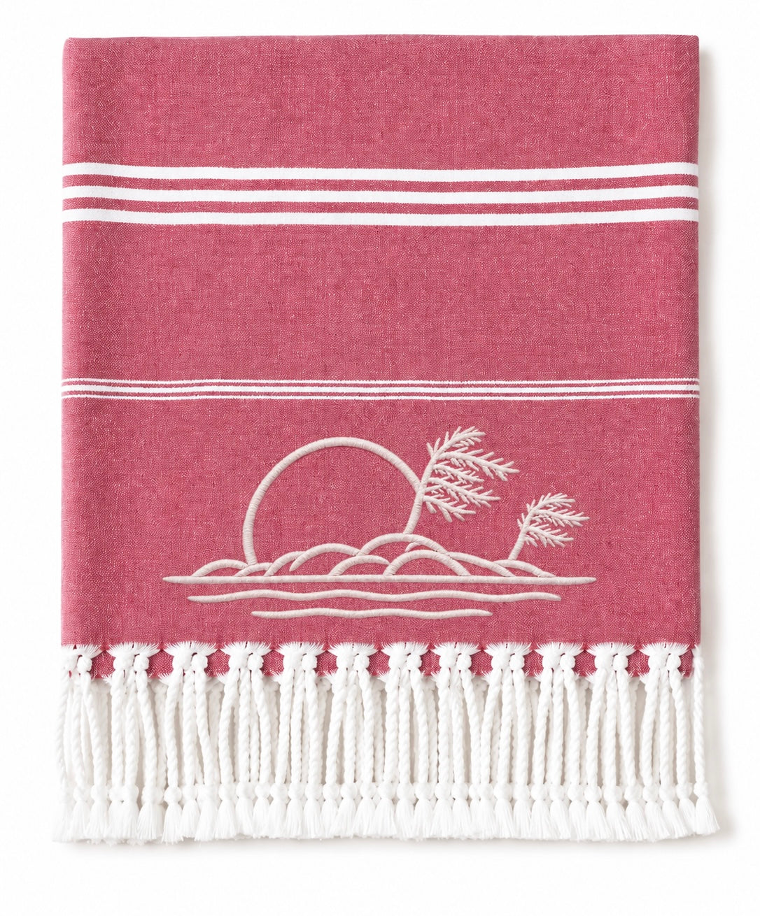 Windswept Pine Sunset - Red Turkish Towel