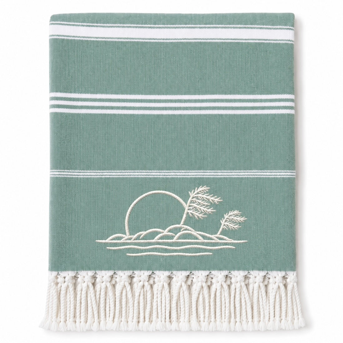 Windswept Pine Sunset -  Seafoam Green Turkish Towel