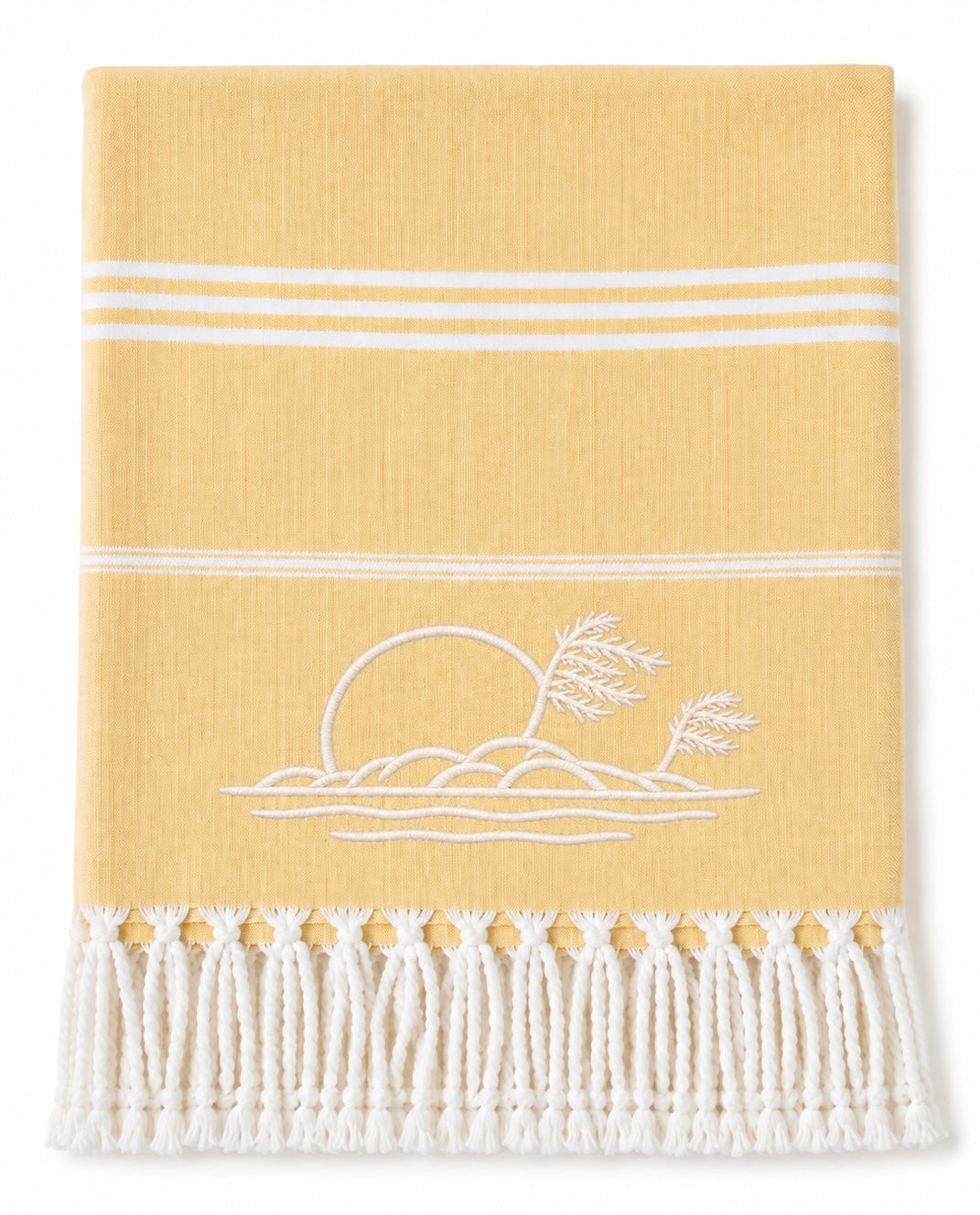Windswept Pine Sunset - Yellow Turkish Towel