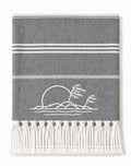 Windswept Pine Sunset -  Grey Turkish Towel