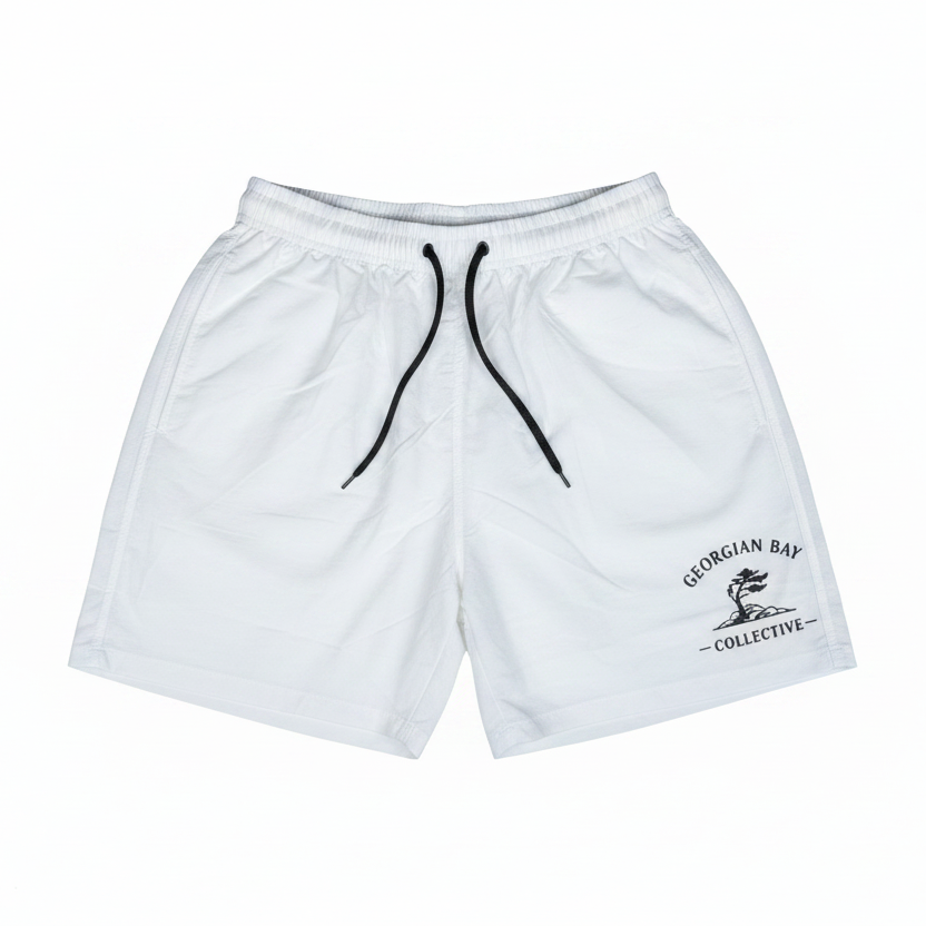 Georgian Bay Collective Signature Swim Shorts – White