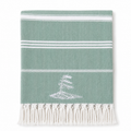 Georgian Bay Windswept Pine Tree - Seafoam Green Turkish Towel